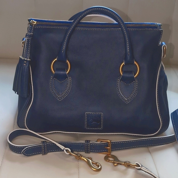 Dooney Bourke Royal-Blue, Large Florentine Italian Leather Satchel